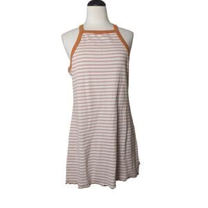 New Levi's Womens Rusty Orange Stripped Ribbed Tank Top Dress Size 1X